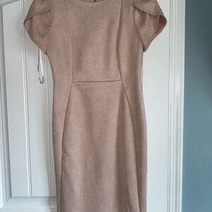 Calvin Klein Blush Suede Sheath Dress – Size 4